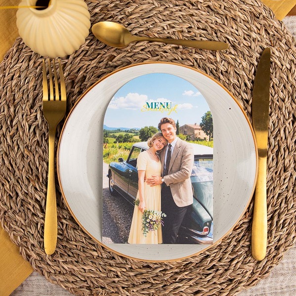 Trendy menukaart in stolpvorm met AI-foto TA0120-2600003-15-100