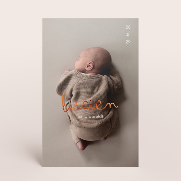 Staande geboortekaart met foto, naam en datum TA05500-2600120-15-0