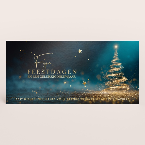 Zakelijke kerstkaart met kerstboom en goudfolie details TA1187-2600030-15-0