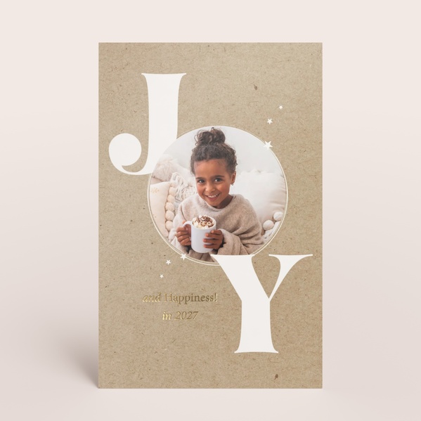 Ecolook nieuwjaarskaart JOY met foto in letter O TA1188-2600024-15-0