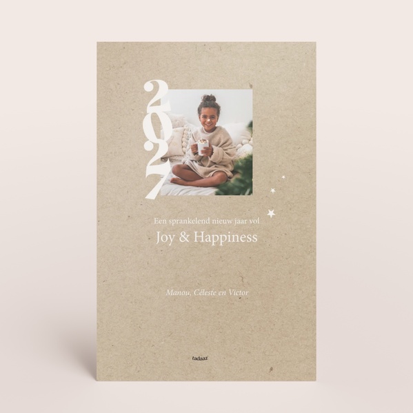 Ecolook nieuwjaarskaart JOY met foto in letter O TA1188-2600024-15-1