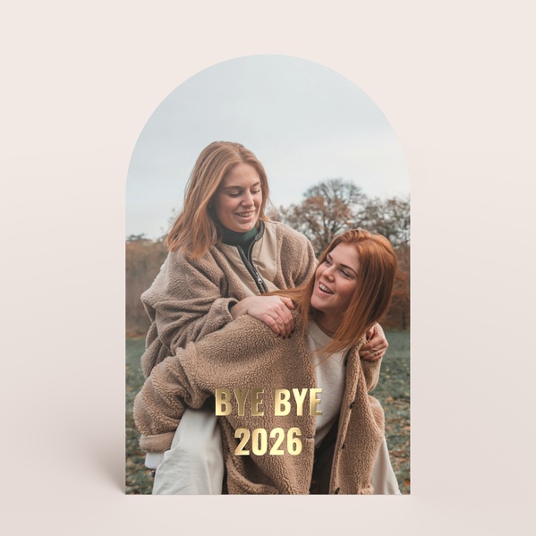 Hippe nieuwjaarskaart in stolpvorm met foto en jaartal TA1188-2600057-15-0