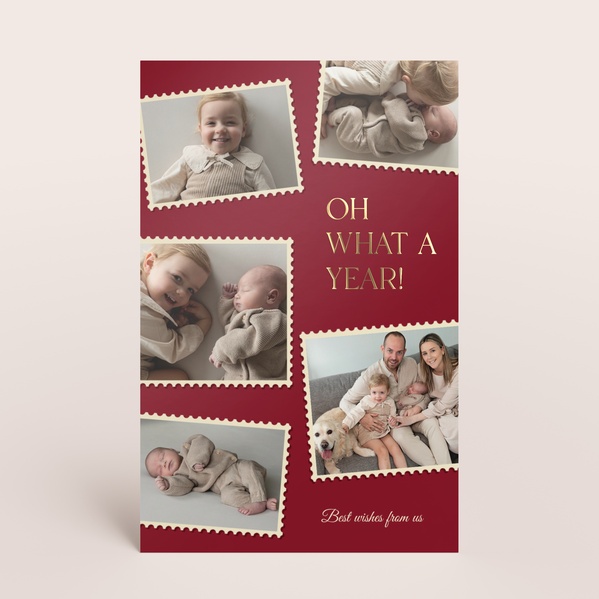 Originele kerstkaart met foto's in postzegellook TA1188-2600075-15-0