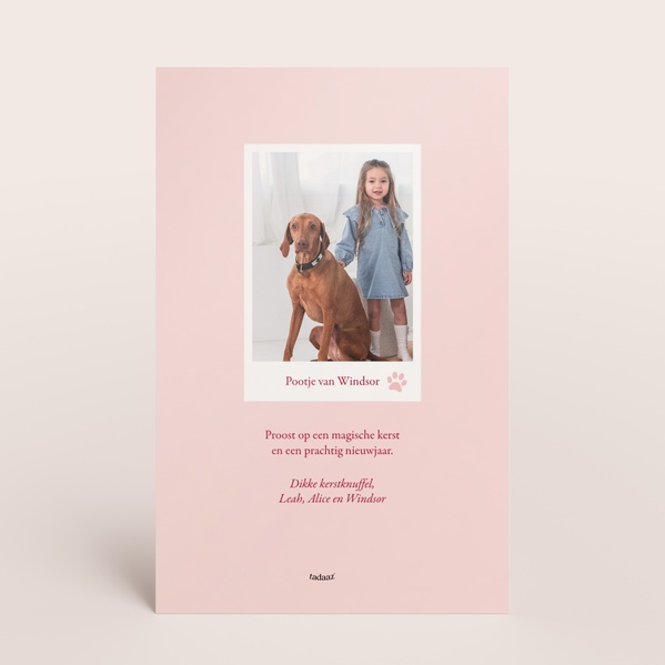 Hippe kerstkaart met roze streepjes en foto TA1188-2600081-15-1