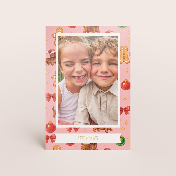 Staande kerstkaart met vrolijke illustraties en foto TA1188-2600089-15-0