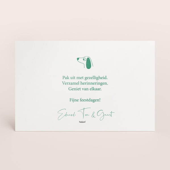 Liggende kerstkaart met grappige teckel illustratie TA1188-2600134-15-1
