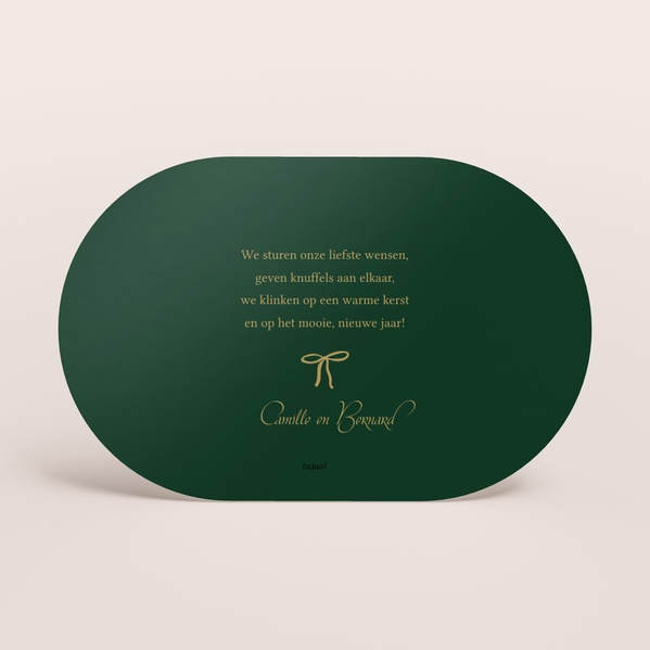 Elegante kerstkaart met groene ruitjes en goudfolie tekst TA1188-2600135-15-1