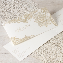 romantische trouwkaart met beige kantmotief TA0110-1400002-15 1