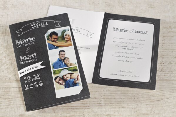 mooie trouwkaart met foto en krijtbord TA0110-1500001-15 1
