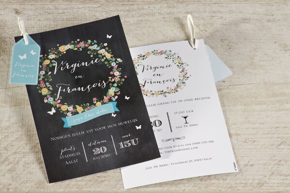 romantische trouwkaart met bloemenkrans TA0110-1500002-15 1