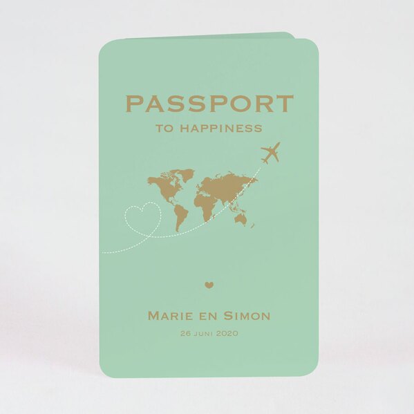 uniek paspoort trouwkaartje mintgroen TA0110-1500003-15 1