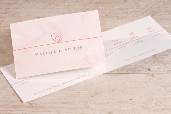 dubbele trouwkaart in roze marmerlook TA0110-1900015-15 1