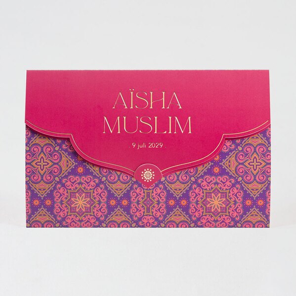 kleurrijke arabische trouwkaart met foliedruk TA0110-2100019-15 1
