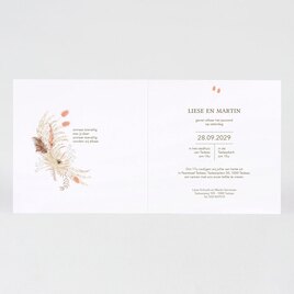 stijlvolle bohemian trouwkaart met goudfolie en droogbloemen TA0110-2100027-15 2