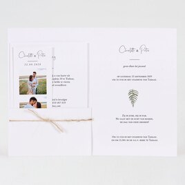 unieke pocketfold trouwkaart met label en groen takje TA0110-2200014-15 2