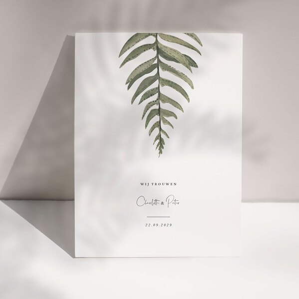 stijlvolle trouwkaart botanische varen TA0110-2200015-15 1