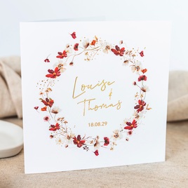 stijlvolle trouwkaart met goudfolie en bloemenkrans TA0110-2200029-15 3