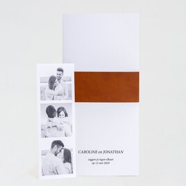pocketfold trouwkaart met leren wikkel en fotostrip TA0110-2200075-15 2
