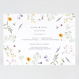 stijlvolle a5 trouwkaart met bloemen en goudfolie TA0110-2300058-15 2