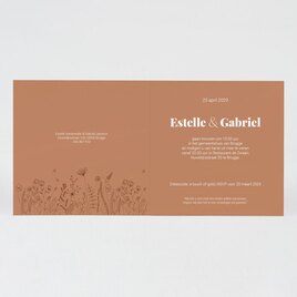 chique trouwkaart met goudfolie bloemen en confetti TA0110-2400007-15 2