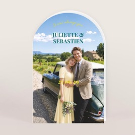 stolpvormige uitnodiging bruiloft met vintage ai foto TA0110-2600070-15 1