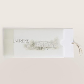 originele trouwkaart met kalkomslag met namen en illustratie TA0110-2600072-15 2