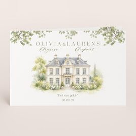 liggende trouwkaart met aquarel illustratie van locatie TA0110-2600073-15 1