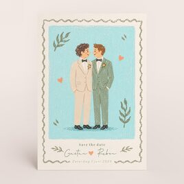 bruiloft uitnodiging met tekening van trouwkoppel TA0110-2600075-15 1