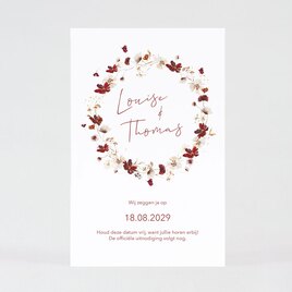 fleurige save the date kaart met bloemenkrans TA0111-2200014-15 1