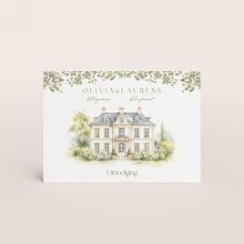 liggend receptiekaartje met aquarel illustratie van trouwlocatie TA0112-2600018-15 1