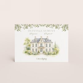 liggend receptiekaartje met aquarel illustratie van trouwlocatie TA0112-2600018-15 1