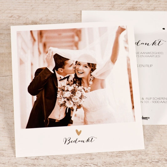 bedankkaart bruiloft met foto en vrolijk hartje TA0117-1700020-15 1