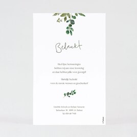 bedankkaart bruiloft met foto en groene bladeren TA0117-2200008-15 2
