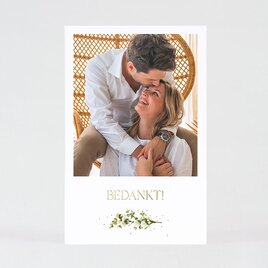 bedankkaart bruiloft met foto en bloementakje TA0117-2200010-15 1