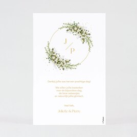 bedankkaart bruiloft met foto en bloementakje TA0117-2200010-15 2