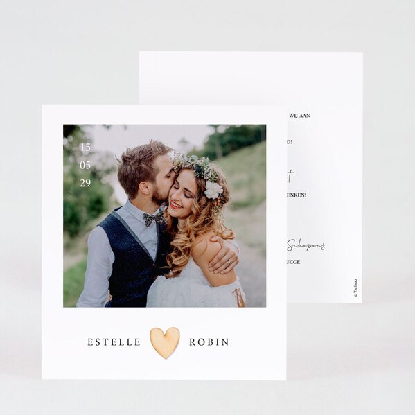 bedankkaartje bruiloft met foto en houten hartje TA0117-2200023-15 1