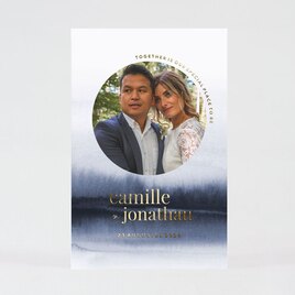 tof huwelijksbedankkaartje met foto nachtblauw en namen in goudfolie TA0117-2200036-15 1