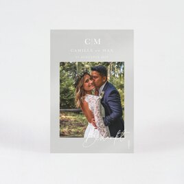 acryl bedankkaartje huwelijk met foto TA0117-2300006-15 2