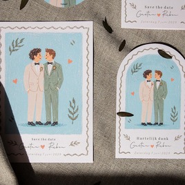 stolpvormige bedankkaart met romantische ai illustratie TA0117-2600024-15 3