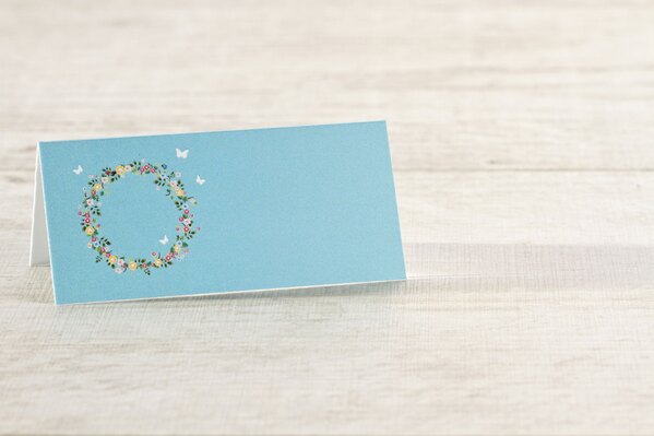tafelkaartje blauw met bloemenkrans TA0122-1500010-15 1