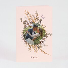 romantische menukaart met bloemenkrans en foto TA0129-2300004-15 1