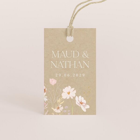 label met eco look en lieve bloemetjes TA0155-2600009-15 1