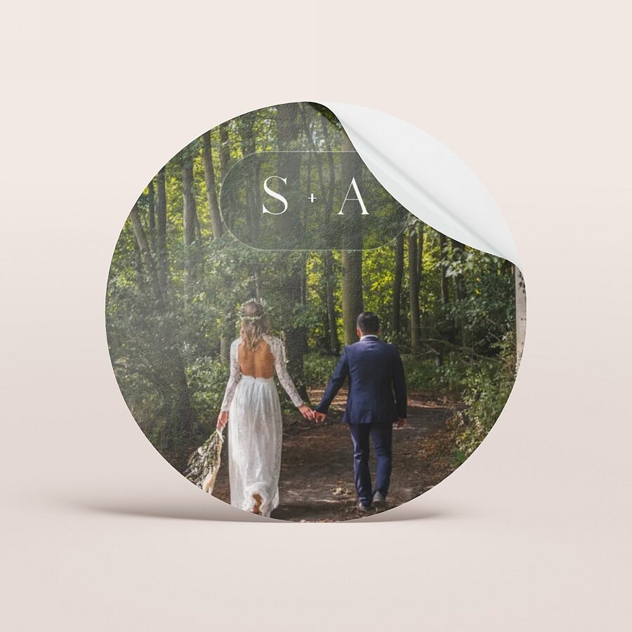 Sticker Trouw Ronde sticker met foto (5,9 cm) - Trouwen | Tadaaz