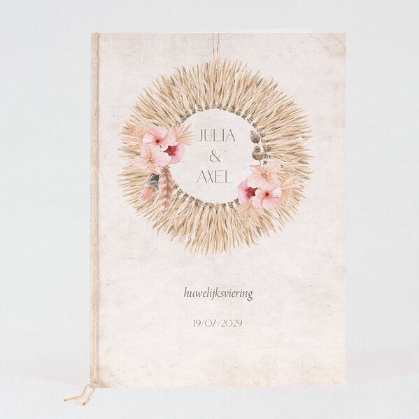 bruiloft liturgieboekje met exotische bloemenkrans TA01910-2300002-15 1