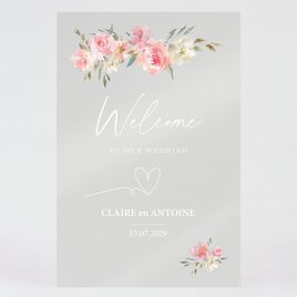 acryl welkomstbord bruiloft met bloemen TA01959-2300002-15 2