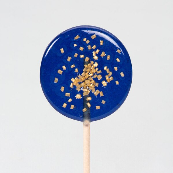 ambachtelijke blauwe lolly met gouden spikkeltjes TA01981-2000003-15 1