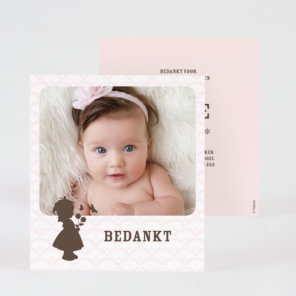 baby bedankkaart silhouet meisje met foto TA0517-1700004-15 1