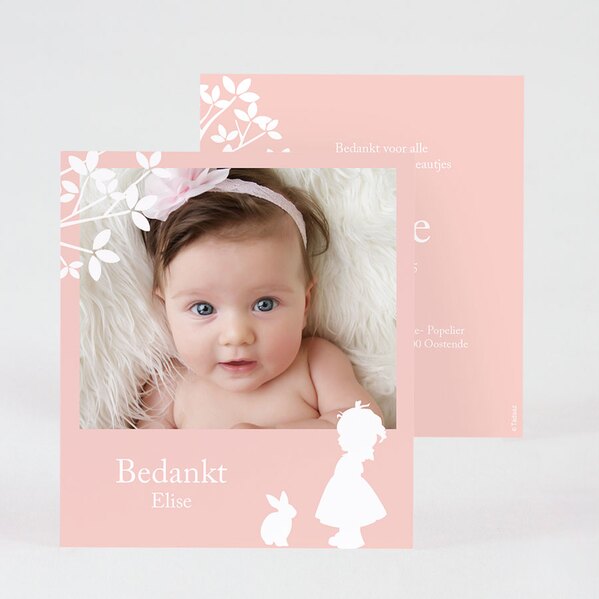 baby bedankkaart meisjessilhouet en foto TA0517-1700010-15 1