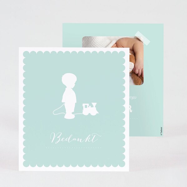 baby bedankkaartje met silhouet jongen en foto TA0517-1700013-15 1