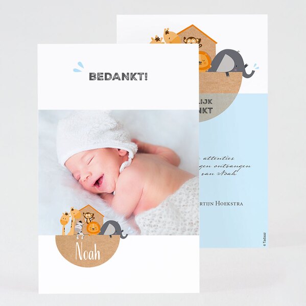baby bedankkaartje ark van noah en foto TA0517-1800003-15 1